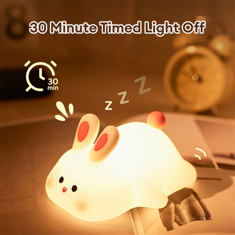 Cute LED Touch Sensor Rabbit Night Light for Kids