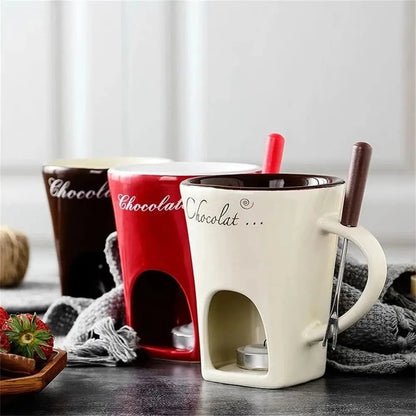 Mini Fondue Mug Set | Chocolate, Cheese & Butter Melter