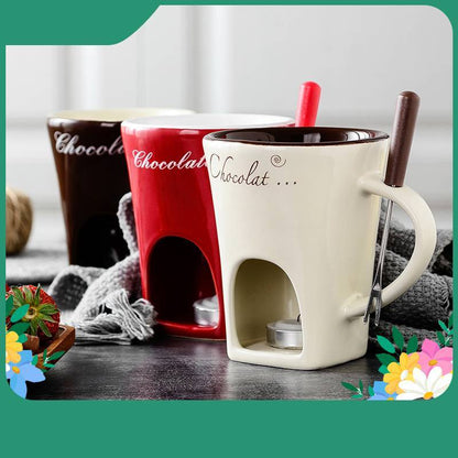 Mini Fondue Mug Set | Chocolate, Cheese & Butter Melter