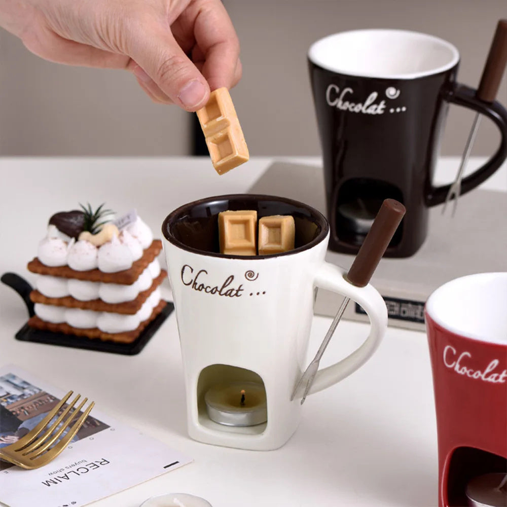 Mini Fondue Mug Set | Chocolate, Cheese & Butter Melter