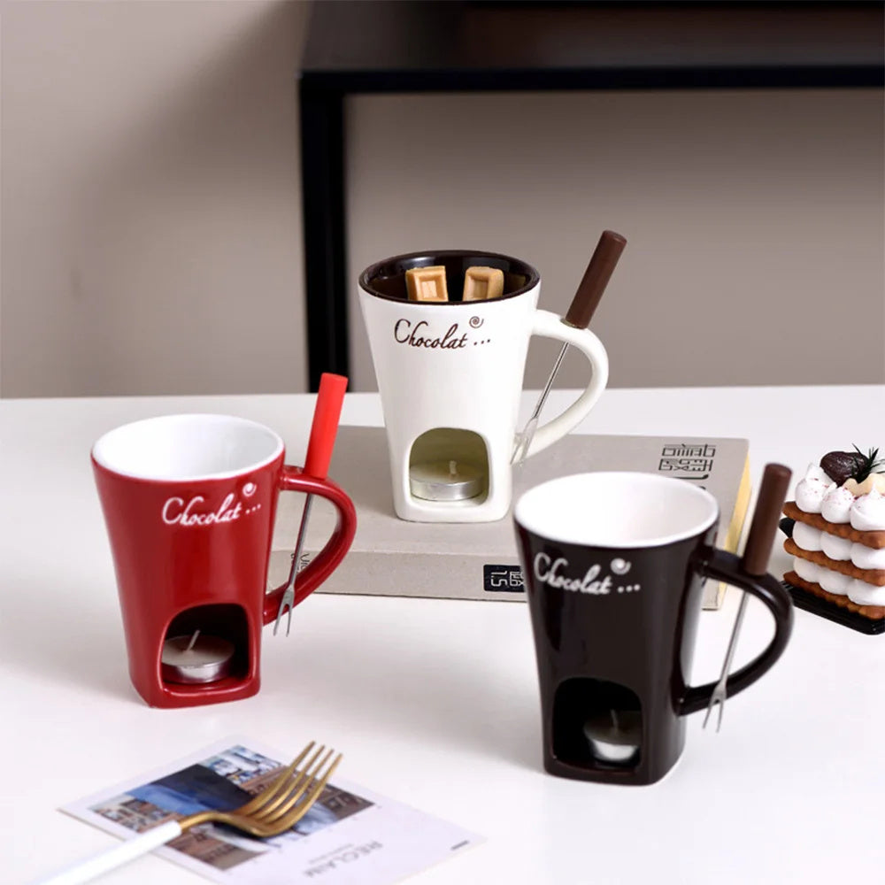 Mini Fondue Mug Set | Chocolate, Cheese & Butter Melter